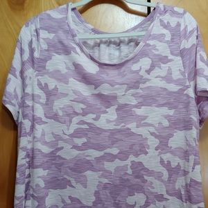 Cute Pink Camo Short Sleeve Hi-Lo Tee 18/20